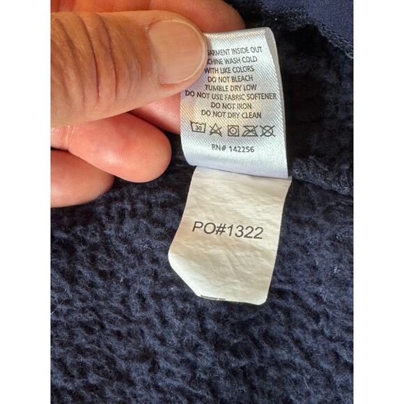 FIGS BAFIA Varsity Sherpa Fleece Jacket; Size Small; Full Zip; Navy Blue Scrubs - Picture 13 of 13